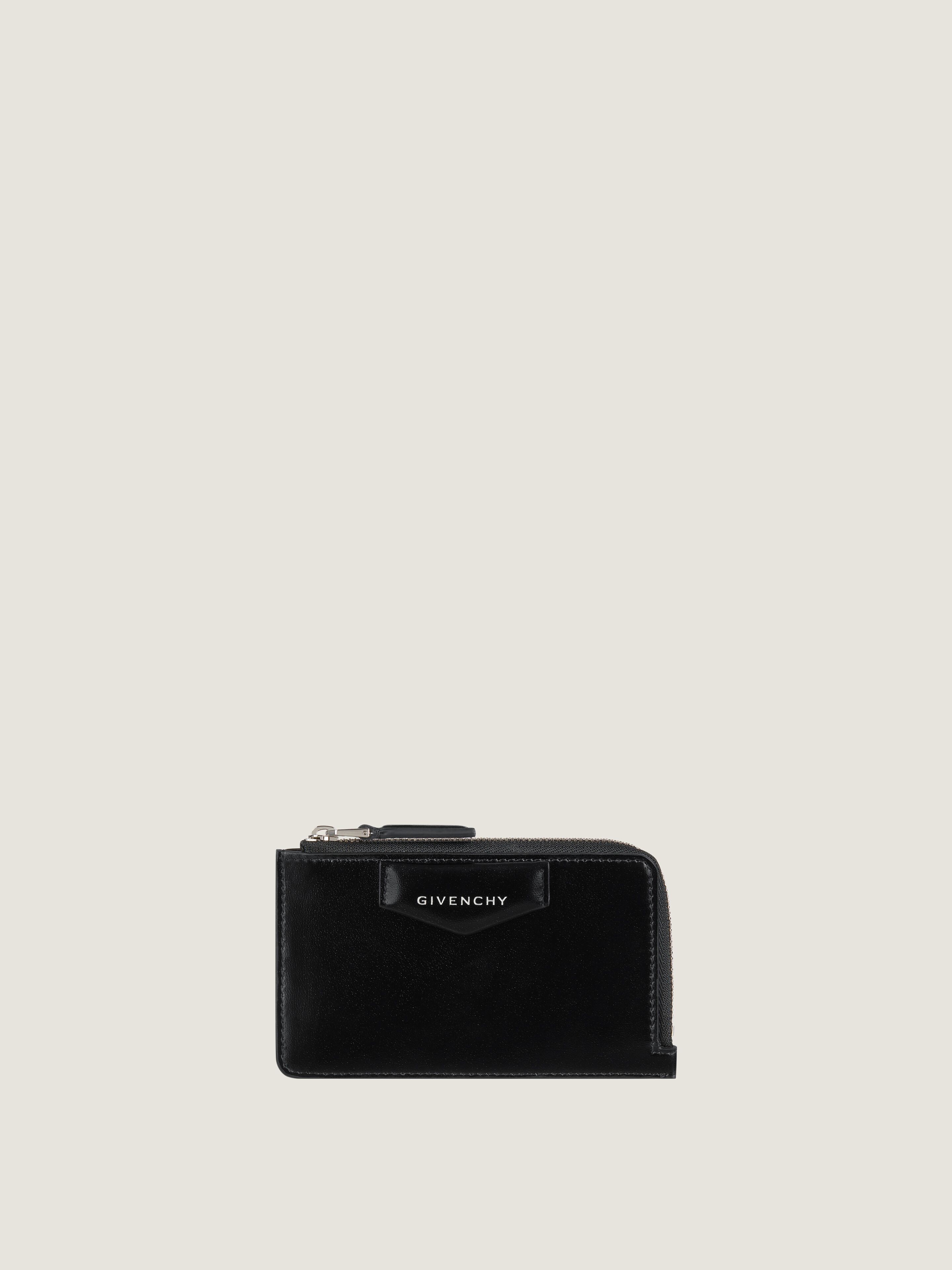 Antigona zipped card holder in Box leather